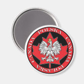 Runde Polska Kanada Leaf Magnet (Vorderseite/Rückseite)