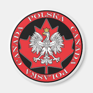 Runde Polska Kanada Leaf Magnet