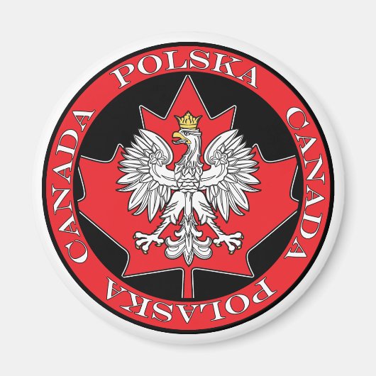 Runde Polska Kanada Leaf Magnet (Vorne)