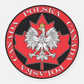 Runde Polska Kanada Leaf Runder Aufkleber