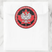 Runde Polska Kanada Leaf Runder Aufkleber (Tasche)