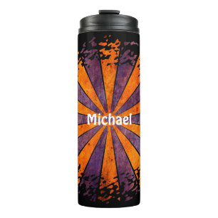 Runde Rays Rahmen DART grunge + Ihr Rücken. Thermosbecher