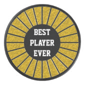 Runde Rays Rahmen Gold + Ihr Backgr. Ideen Eishockey Puck (Vorderseite)