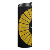Runde Rays Rahmen Gold + Ihr Backgr. Ideen Thermosbecher (Nach links gedreht)