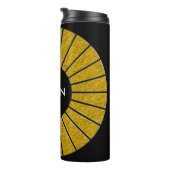 Runde Rays Rahmen Gold + Ihr Backgr. Ideen Thermosbecher (Nach rechts gedreht)