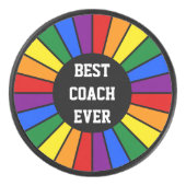 Runde Rays Rahmen RAINBOW + Ihr Backgr. Ideen Eishockey Puck (Vorderseite)