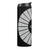 Runde Rays Rahmen SILVER + Ihr Backgr. Ideen Thermosbecher (Nach links gedreht)