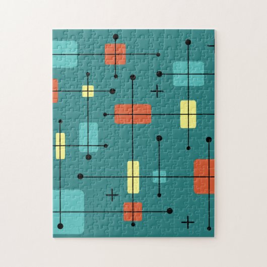 Runde Rechtecke Quadrate Aquamarin Puzzle (Vertikal)