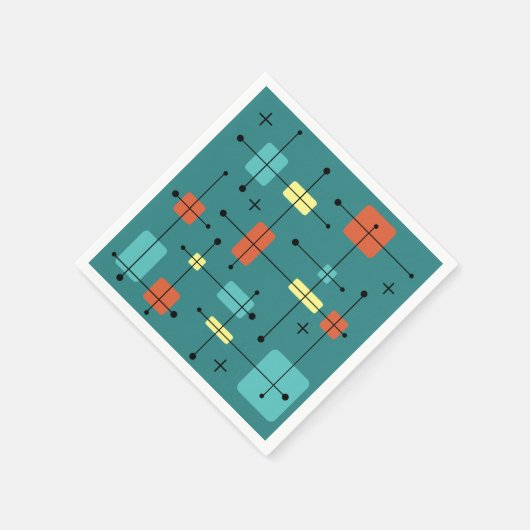 Runde Rechtecke Quadrate Aquamarin Serviette (Ecke)