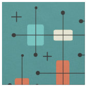 Runde Rechtecke Quadrate Aquamarin Stoff (Nahaufnahme)