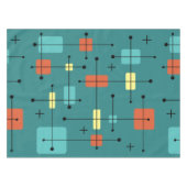 Runde Rechtecke Quadrate Aquamarin Tischdecke (Vorderseite (Horizontal))