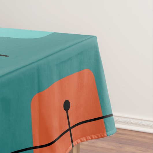 Runde Rechtecke Quadrate Aquamarin Tischdecke (Beispiel)