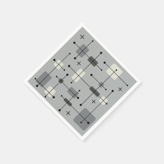 Runde Rechtecke Quadrate Grau Serviette (Ecke)