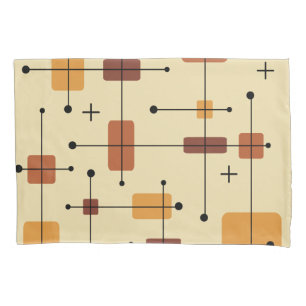 Runde Rechtecke Quadrate Orange Kissenbezug