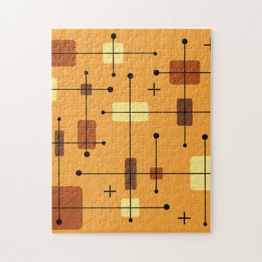 Runde Rechtecke Quadrate Orange Puzzle (Vertikal)