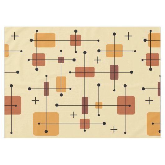 Runde Rechtecke Quadrate Orange Tischdecke (Vorderseite (Horizontal))