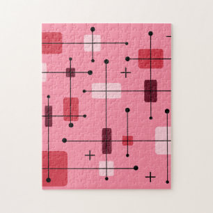 Runde Rechtecke Quadrate rosa Puzzle