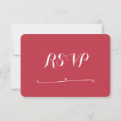 Runde Red Wedding RSVP Karten mit Herz (Rückseite)