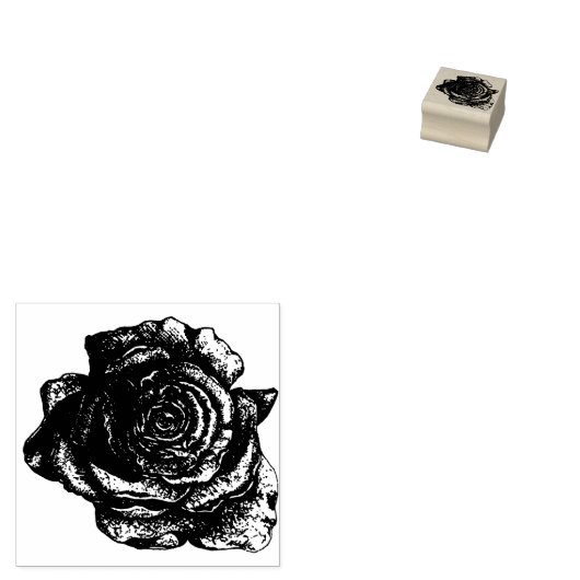 Runde Rose Gummistempel (Stempel)