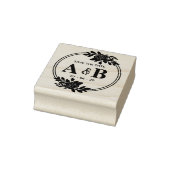 Runde Rose Vintag Monogramm Save the Date Gummistempel (Stempel)