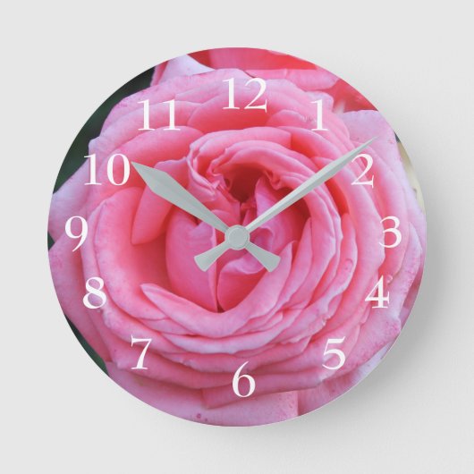 Runde Rose Wanduhr (Vorderseite)