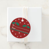 Runde rote Weihnachts-Stechpalmenblätter Geschenkanhänger (Beispiel)
