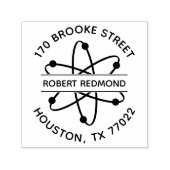 Runde Rücksendeadresse Atom Briefmarke Selbstfärbu Permastempel (Design)