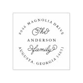 Runde Rücksendeadresse Briefmarke für neue Familie Gummistempel (Prägung)