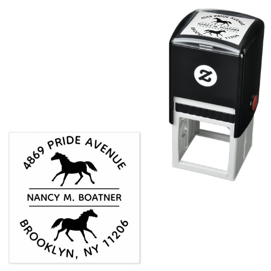 Runde Rücksendeadresse-Briefmarke Permastempel (Beispiel)