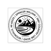 Runde Rücksendeadresse der Rustikalen Wälder Gummistempel (Prägung)