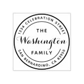 Runde Rücksendeadresse des Logos für Familiennamen Gummistempel (Prägung)