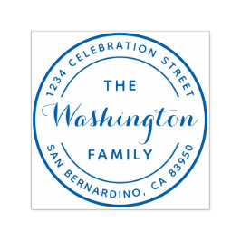 Runde Rücksendeadresse des Logos für Familiennamen Permastempel