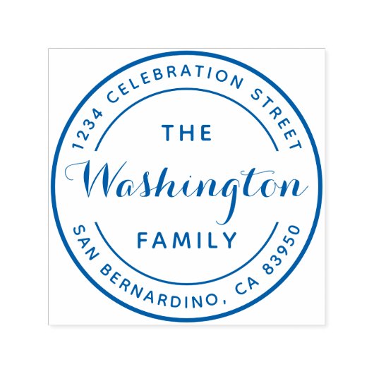 Runde Rücksendeadresse des Logos für Familiennamen Permastempel (Design)