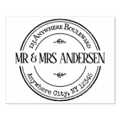 Runde Rücksendeadresse einfach und klassisch groß Gummistempel (Prägung)