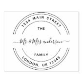 Runde Rücksendeadresse Einfache Familienname Gummistempel (Prägung)