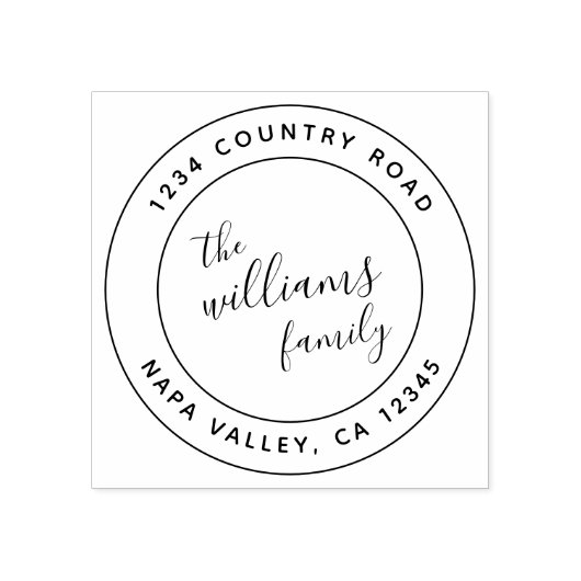 Runde Rücksendeadresse für benutzerdefinierte Skri Gummistempel (Prägung)