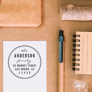 Runde Rücksendeadresse für benutzerdefinierte Skri Permastempel