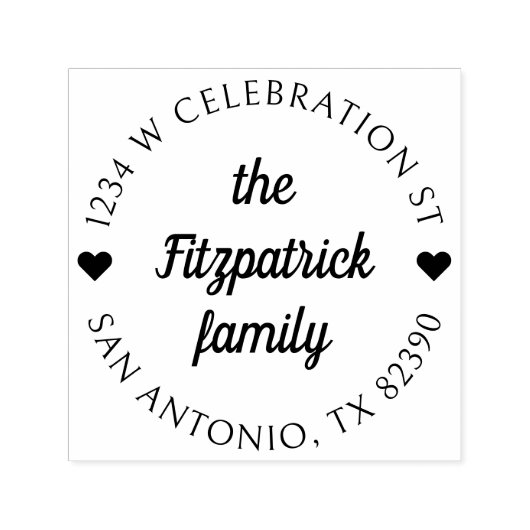 Runde Rücksendeadresse für den Namen einer Skriptf Permastempel (Design)