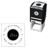 Runde Rücksendeadresse für kundenspezifische Firme Permastempel (Beispiel)