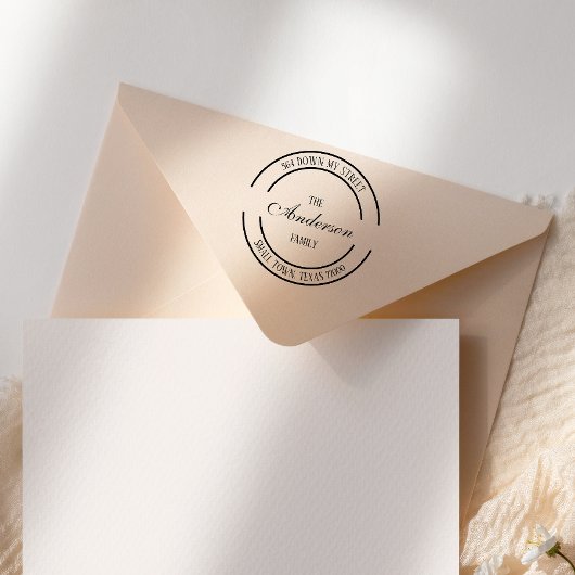 Runde Rücksendeadresse für moderne Logofamilien Permastempel