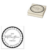 Runde Rücksendeadresse für Nachname des Skripts Gummistempel (Stempel)