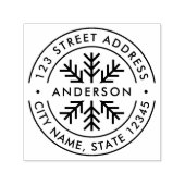 Runde Rücksendeadresse für Schneeflocken Permastempel (Design)