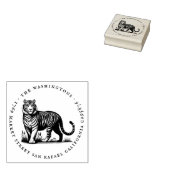Runde Rücksendeadresse für Vintage Tiger Gummistempel (Stempel)