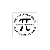 Runde Rücksendeadresse Gummi Briefmarke Pi Math Gummistempel (Prägung)