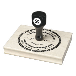 Runde Rücksendeadresse mit benutzerdefinierten Fam Gummistempel