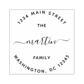 Runde Rücksendeadresse mit benutzerdefinierten Fam Gummistempel (Prägung)