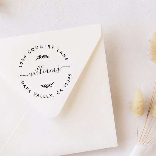 Runde Rücksendeadresse mit benutzerdefinierten Fam Gummistempel