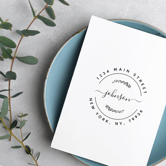 Runde Rücksendeadresse mit benutzerdefinierten Fam Gummistempel