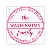 Runde Rücksendeadresse mit benutzerdefinierten Fam Permastempel (Design)