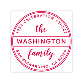 Runde Rücksendeadresse mit benutzerdefinierten Fam Permastempel